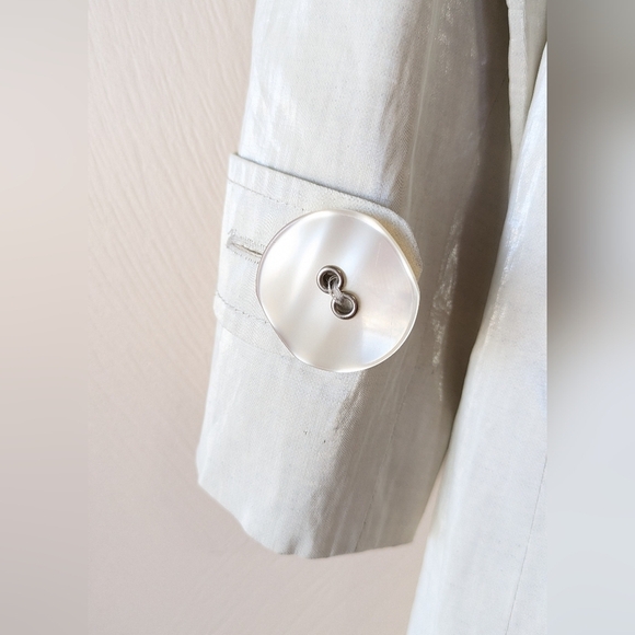 HELENE BERMAN Jacket Blazer, Linen, Off-white, Fitted, Classy! Size M - Picture 5 of 7